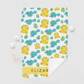 Patroon van dinosaurussen, schattige dinosaurussen golfhanddoek (Insitu)