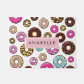 Patroon van donuts, kleurrijke donuts, Jouw naam Deurmat (Voorkant)