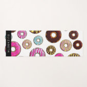 Patroon van donuts, kleurrijke donuts, Jouw naam Yogamat (Voorkant (horizontaal))