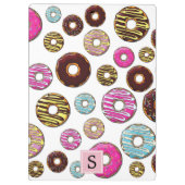 Patroon van donuts, kleurrijke donuts, monogram klembord (Achterkant)