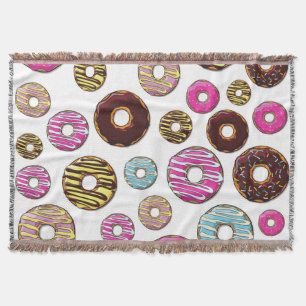 patroon van donuts, kleurrijke donuts, sproeten deken