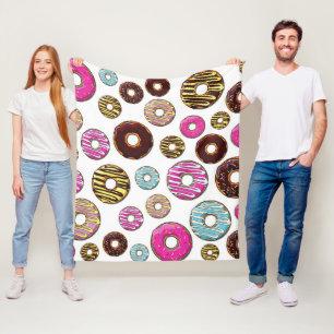 patroon van donuts, kleurrijke donuts, sproeten fleece deken