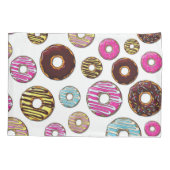 patroon van donuts, kleurrijke donuts, sproeten kussensloop (Achterkant)