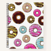 patroon van donuts, kleurrijke donuts, sproeten notitieboek (Voorkant)