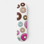 patroon van donuts, kleurrijke donuts, sproeten skateboard (Voorkant)