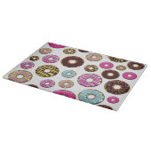 patroon van donuts, kleurrijke donuts, sproeten snijplank (Hoek)