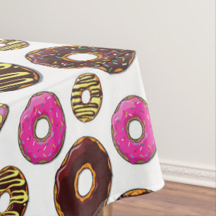 patroon van donuts, kleurrijke donuts, sproeten tafelkleed