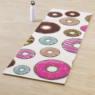 patroon van donuts, kleurrijke donuts, sproeten yogamat
