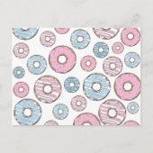 patroon van donuts, roze donuts, blauwe donuts briefkaart (Voorkant)
