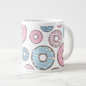 patroon van donuts, roze donuts, blauwe donuts extra grote beker (Voorkant rechts)