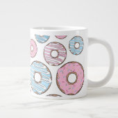 patroon van donuts, roze donuts, blauwe donuts extra grote beker (Rechts)