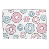 patroon van donuts, roze donuts, blauwe donuts kussensloop (Voorkant)
