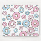 patroon van donuts, roze donuts, blauwe donuts muismat (Voorkant)
