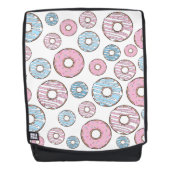 patroon van donuts, roze donuts, blauwe donuts rugtassen (Voorkant)