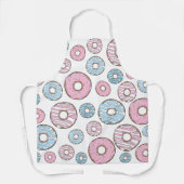 patroon van donuts, roze donuts, blauwe donuts schort (Voorkant)