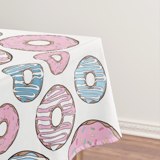 patroon van donuts, roze donuts, blauwe donuts tafelkleed (Voorbeeld)