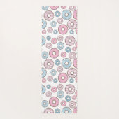 patroon van donuts, roze donuts, blauwe donuts yogamat (Achterkant)