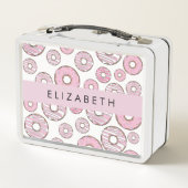 Patroon van donuts, roze donuts, ijs, Jouw naam (Achterkant)