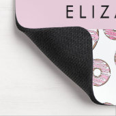 Patroon van donuts, roze donuts, ijs, Jouw naam Muismat (Hoek)