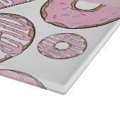 Patroon van donuts, roze donuts, ijs, Jouw naam Snijplank (Hoek)