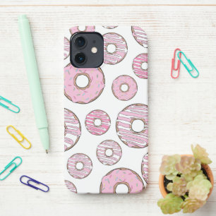 patroon van donuts, roze donuts, sproeten iPhone 12 hoesje