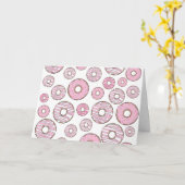 patroon van donuts, roze donuts, sproeten kaart (Gele Bloem)