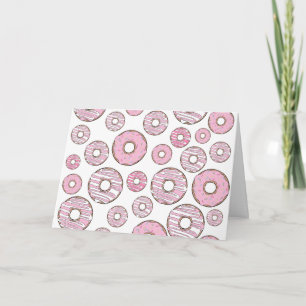 patroon van donuts, roze donuts, sproeten kaart