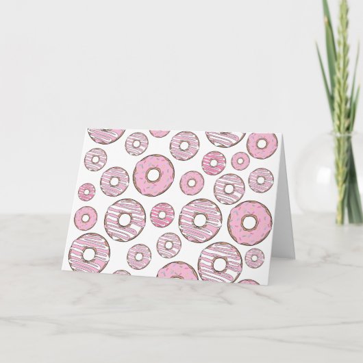 patroon van donuts, roze donuts, sproeten kaart (Voorkant)
