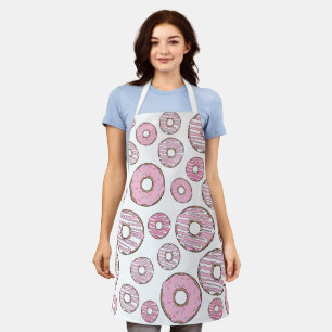 patroon van donuts, roze donuts, sproeten schort