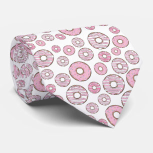 patroon van donuts, roze donuts, sproeten stropdas