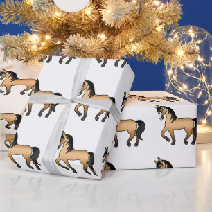 Patroon van een lichtbruine schattige cartooneske cadeaupapier