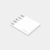 patroon van een teddybeer op speelgoed post-it® notes (Schuin)