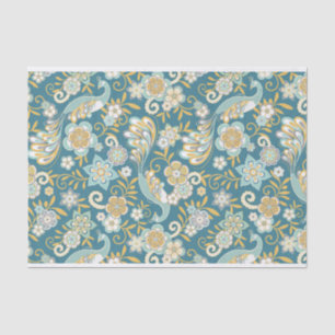 patroon van Floral Peacock Illustraties Tissuepapier