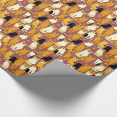 Patroon van gember, zwarte en witte katten cadeaupapier (Hoek)