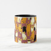 Patroon van gember, zwarte en witte katten mok (Midden)