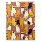Patroon van gember, zwarte en witte katten notitieboek (Voorkant)