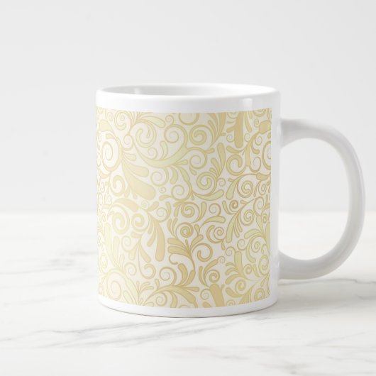 patroon van goudflorale bladeren extra grote beker (Rechts)