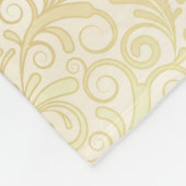 patroon van goudflorale bladeren fleece deken (Hoek)