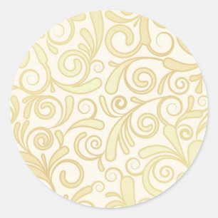 patroon van goudflorale bladeren ronde sticker