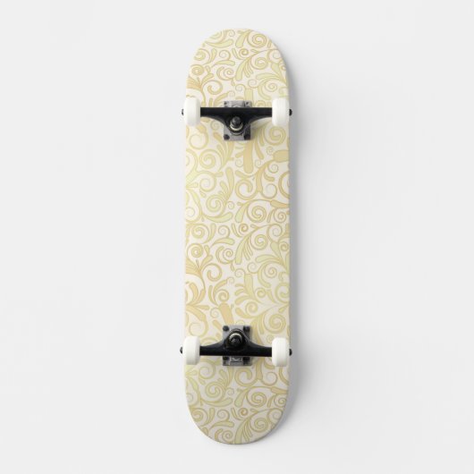 patroon van goudflorale bladeren skateboard (Voorkant)