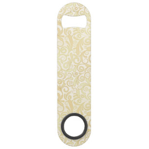patroon van goudflorale bladeren speed flessenopener