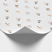 Patroon van grappige sneeuwmannen op wit cadeaupapier (Hoek)
