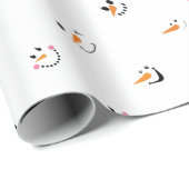 Patroon van grappige sneeuwmannen op wit cadeaupapier (Rol Hoek)