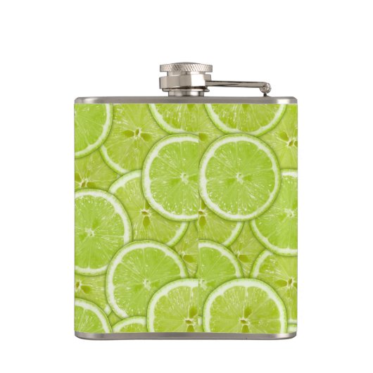 patroon van groene Limoen Heupfles (Achterkant)