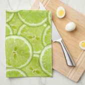 patroon van groene Limoen Theedoek (Quarter Fold)