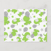 Patroon van groene olifanten, luifantennestelaars, briefkaart (Voorkant)