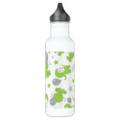 Patroon van groene olifanten, luifantennestelaars, waterfles (Links)