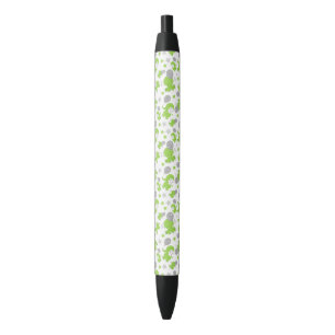 Patroon van groene olifanten, luifantennestelaars, zwarte inkt pen