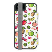 patroon van handgemaakte vruchten incipio iPhone portemonnee hoesje (Agenda Achterkant)