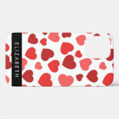 Patroon van harten, rode harten, Jouw naam Case-Mate iPhone Case (Achterkant (horizontaal))
